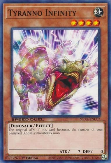 Tyranno Infinity Speed Duel GX: Midterm Destruction Yu-Gi-Oh! card
