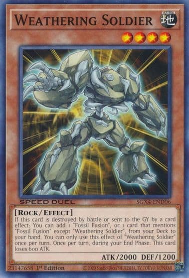Weathering Soldier Speed Duel GX: Midterm Destruction Yu-Gi-Oh! card