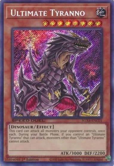 Ultimate Tyranno Secret Rare Speed Duel GX: Midterm Destruction Yu-Gi-Oh! card