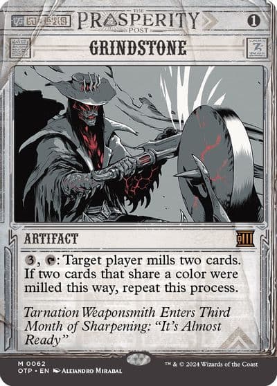 Grindstone Outlaws of Thunder Junction: Breaking News Magic card