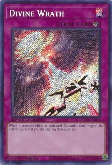 Divine Wrath Secret Rare Speed Duel GX: Midterm Destruction Yu-Gi-Oh! card