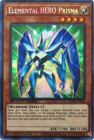 Elemental HERO Prisma Secret Rare Speed Duel GX: Midterm Destruction Yu-Gi-Oh! card