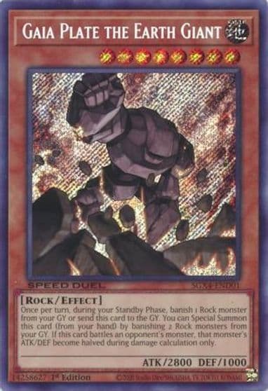 Gaia Plate the Earth Giant Secret Rare Speed Duel GX: Midterm Destruction Yu-Gi-Oh! card