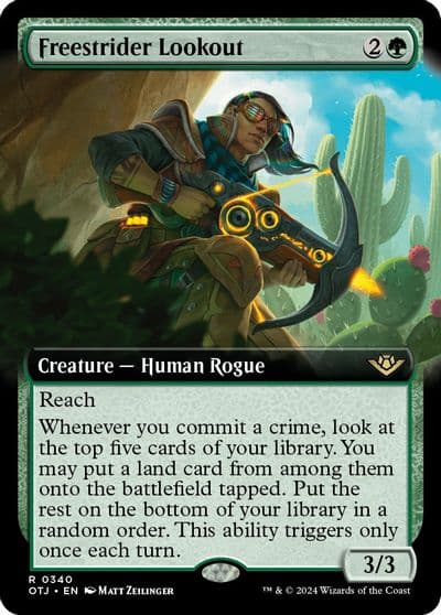 Freestrider Lookout Extended Art Outlaws of Thunder Junction Magic card