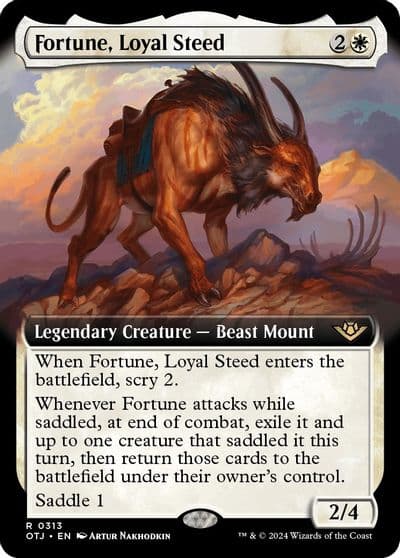 Fortune Loyal Steed Extended Art Outlaws of Thunder Junction Magic card