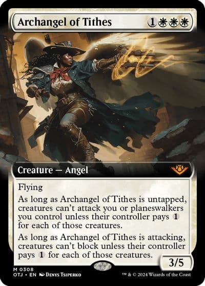 Archangel of Tithes Extended Art Outlaws of Thunder Junction Magic card