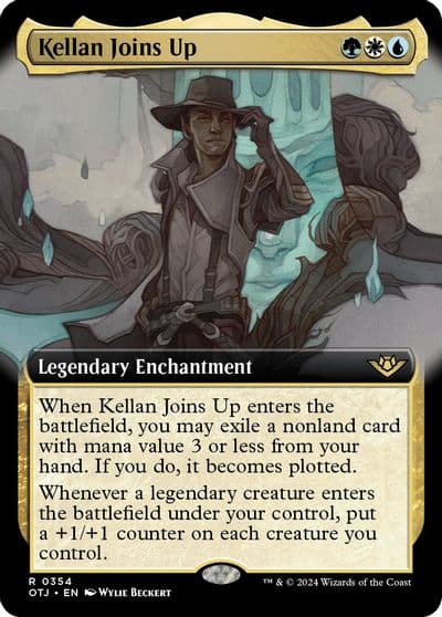 Kellan Joins Up Extended Art Outlaws of Thunder Junction Magic card