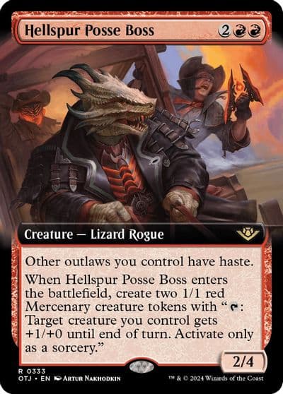 Hellspur Posse Boss Extended Art Outlaws of Thunder Junction Magic card