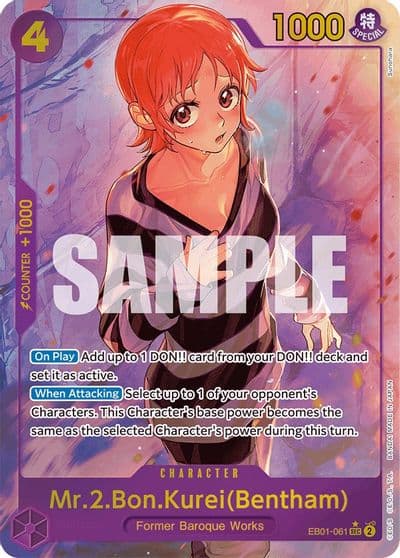 Mr2BonKurei Bentham Alternate Art Extra Booster: Memorial Collection One Piece card