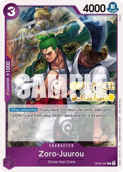 Zoro Juurou Judge Pack Vol 3 One Piece Promotion Cards One Piece card