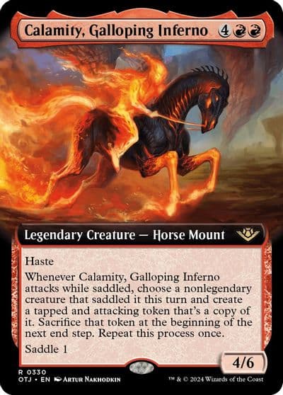 Calamity Galloping Inferno Extended Art Outlaws of Thunder Junction Magic card