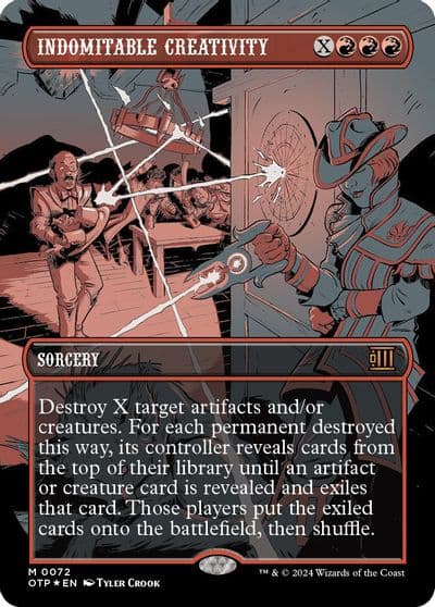 Indomitable Creativity Textured Foil Outlaws of Thunder Junction: Breaking News Magic card
