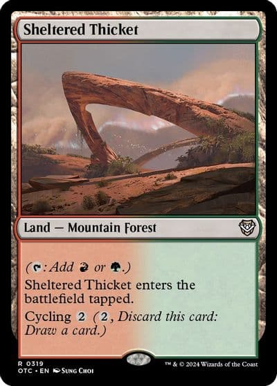 Sheltered Thicket Commander: Outlaws of Thunder Junction Magic card