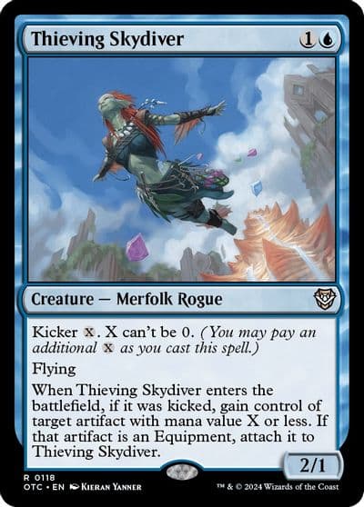 Thieving Skydiver Commander: Outlaws of Thunder Junction Magic card