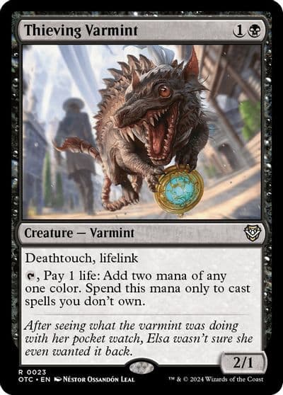Thieving Varmint Commander: Outlaws of Thunder Junction Magic card