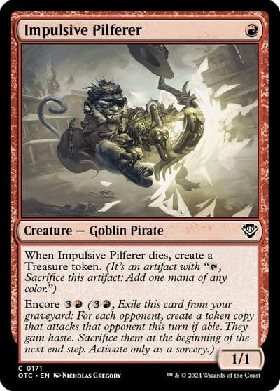 Impulsive Pilferer Commander: Outlaws of Thunder Junction Magic card