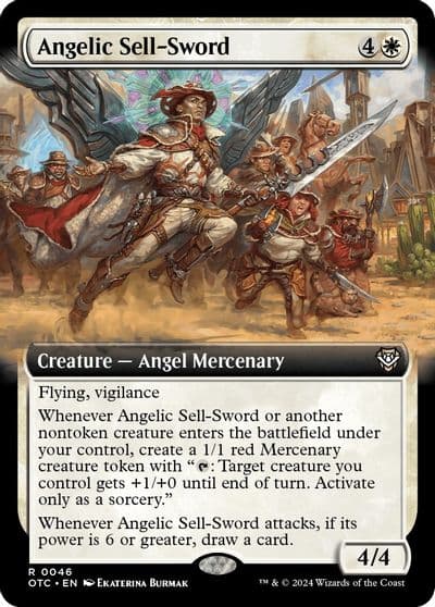 Angelic Sell Sword Extended Art Commander: Outlaws of Thunder Junction Magic card
