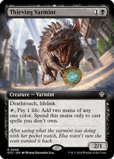 Thieving Varmint Extended Art Commander: Outlaws of Thunder Junction Magic card