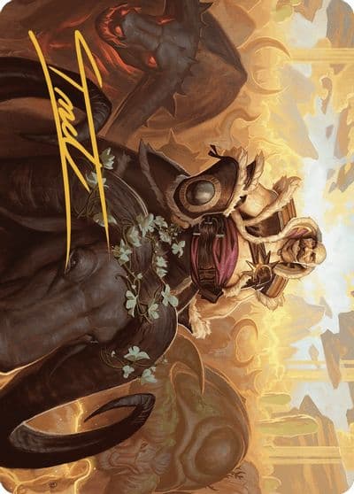 Bruse Tarl Roving Rancher Art Card Gold Stamped Signature Art Series: Outlaws of Thunder Junction Magic card