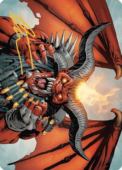 Rakdos the Muscle Art Card Gold Stamped Signature Art Series: Outlaws of Thunder Junction Magic card