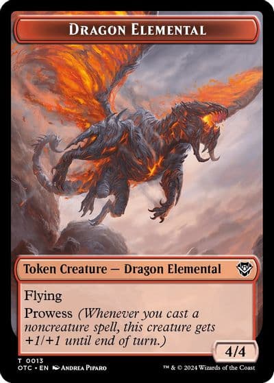 Dragon Elemental Bird Illusion Double Sided Token Commander: Outlaws of Thunder Junction Magic card