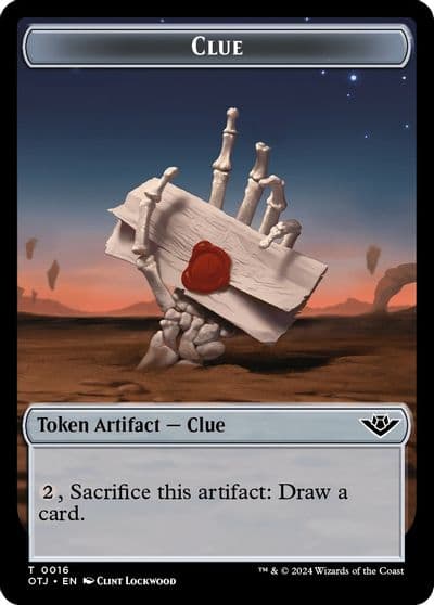 Clue Plot Double Sided Token Outlaws of Thunder Junction Magic card