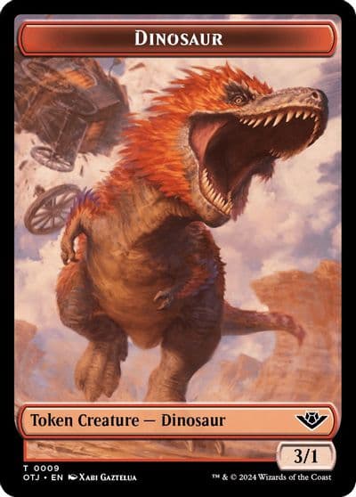 Dinosaur Plot Double Sided Token Outlaws of Thunder Junction Magic card