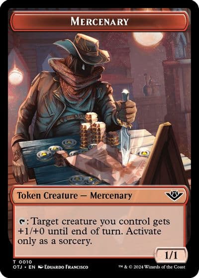 Mercenary Zombie Rogue Double Sided Token Outlaws of Thunder Junction Magic card