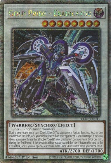 Gold Pride Eradicator Quarter Century Secret Rare Legacy of Destruction Yu-Gi-Oh! card