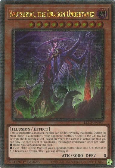 Vouiburial the Dragon Undertaker Quarter Century Secret Rare Legacy of Destruction Yu-Gi-Oh! card
