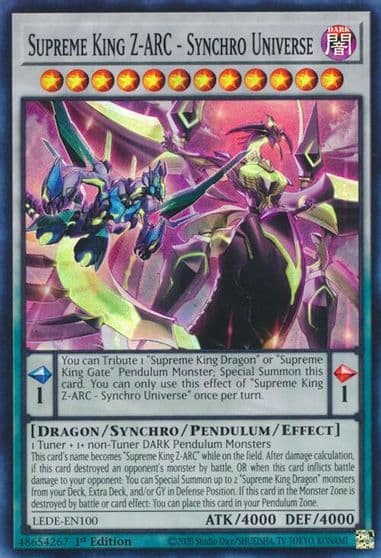 Supreme King Z ARC Synchro Universe Legacy of Destruction Yu-Gi-Oh! card