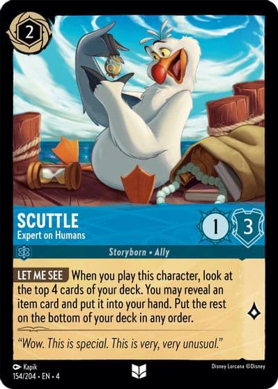 Scuttle Expert on Humans Ursula's Return Lorcana card