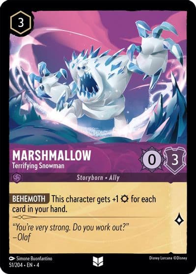Marshmallow Terrifying Snowman Ursula's Return Lorcana card
