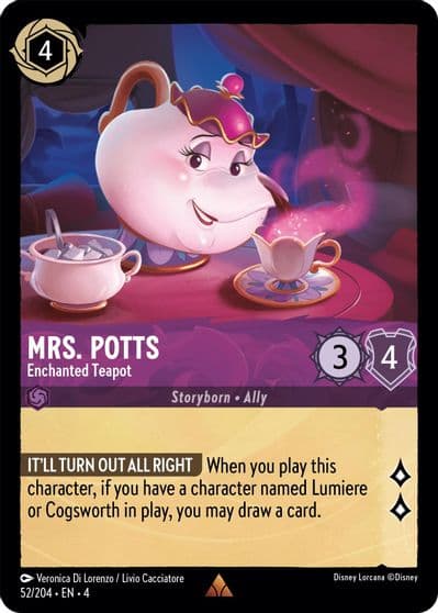Mrs Potts Enchanted Teapot Ursula's Return Lorcana card