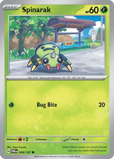 Spinarak SV06: Twilight Masquerade Pokemon card