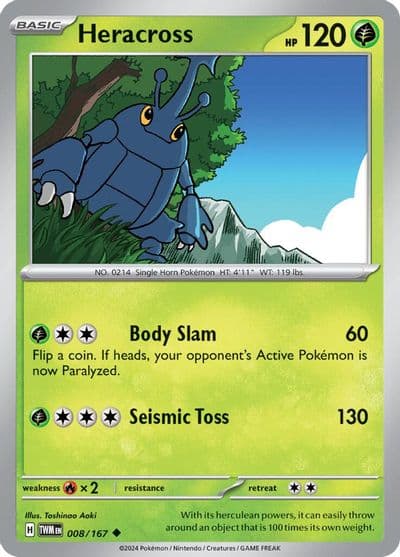 Heracross SV06: Twilight Masquerade Pokemon card