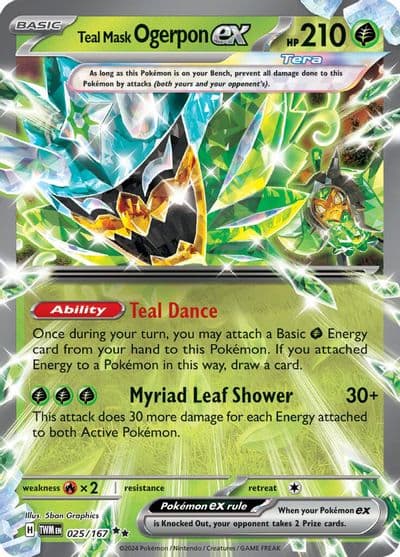 Teal Mask Ogerpon ex SV06: Twilight Masquerade Pokemon card