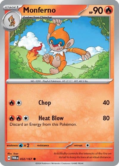 Monferno SV06: Twilight Masquerade Pokemon card