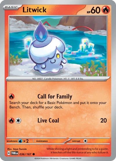 Litwick SV06: Twilight Masquerade Pokemon card