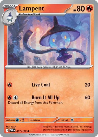 Lampent SV06: Twilight Masquerade Pokemon card
