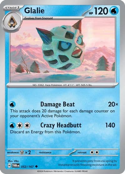Glalie SV06: Twilight Masquerade Pokemon card