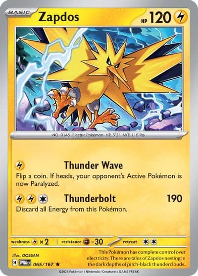 Zapdos SV06: Twilight Masquerade Pokemon card
