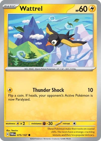 Wattrel SV06: Twilight Masquerade Pokemon card