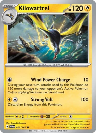 Kilowattrel SV06: Twilight Masquerade Pokemon card