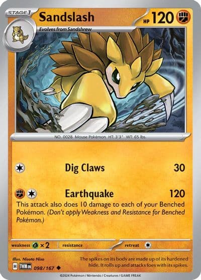 Sandslash SV06: Twilight Masquerade Pokemon card