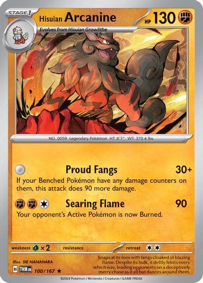 Hisuian Arcanine SV06: Twilight Masquerade Pokemon card
