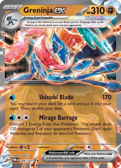 Greninja ex SV06: Twilight Masquerade Pokemon card