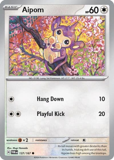 Aipom SV06: Twilight Masquerade Pokemon card