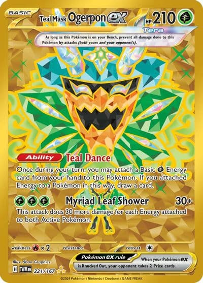 Teal Mask Ogerpon ex SV06: Twilight Masquerade Pokemon card