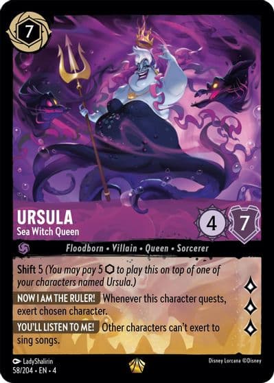 Ursula Sea Witch Queen Ursula's Return Lorcana card